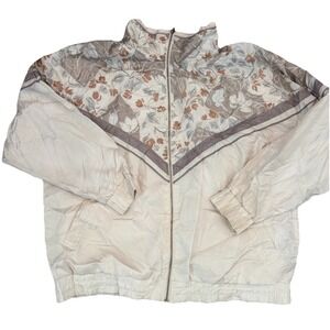 Vintage Jennifer Moore Activewear Floral Windbreaker Jacket - Size M